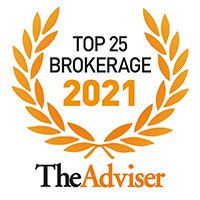 Logo and seal to announce being a Top 25 Broker for The Adviser in 2019