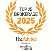 Logo and seal to announce being a Top 25 Broker for The Adviser in 2019